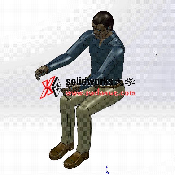 5种不同坐姿人体模型方案素材solidworks3d零件库