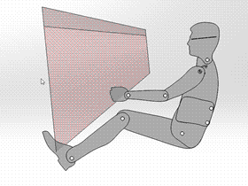 平板式驾驶员人体模板可调整关节 方案素材 solidworks 3D 零件库