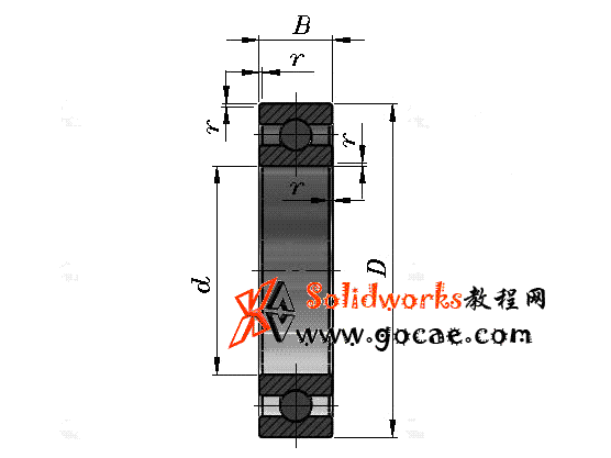 solidworks 标准件 #21 深沟球轴承（60000） GB／T 276 3D模型零件库 标准查询