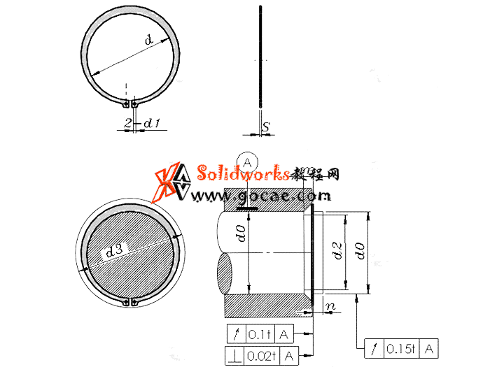 solidworks 标准件 #26 轴用弹性挡圈a型(d0≥10) gb╱t 894.