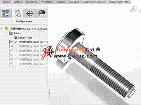 solidworks 标准件 #36 T形槽用螺栓 GB╱T 37 3D模型 三维零件库 标准查询