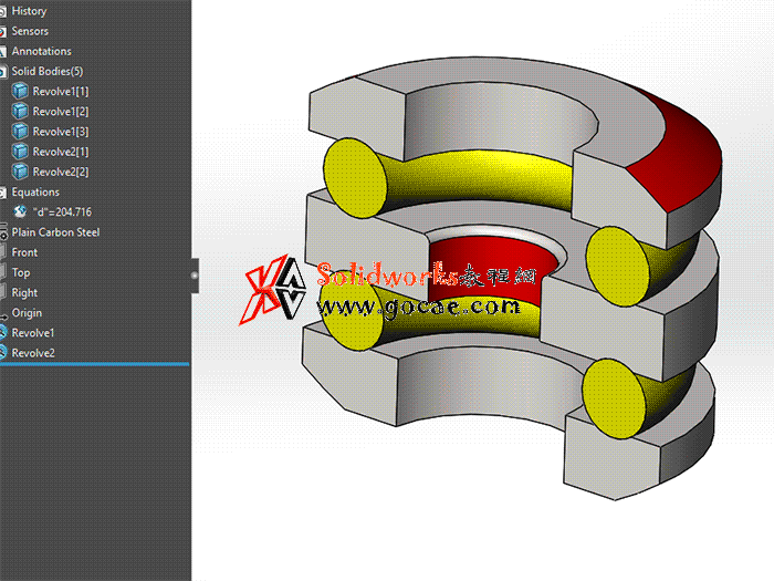 solidworks 标准件 #58 推力球轴承[52000] GB/T 301-2015 solidworks 3D模型 三维零件库 标准查询
