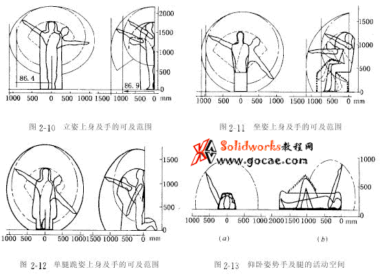 机床人机工程学之常用人体功能尺寸测量区域