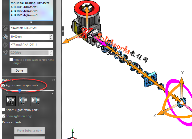 solidworks装配体 如何制作爆炸视图