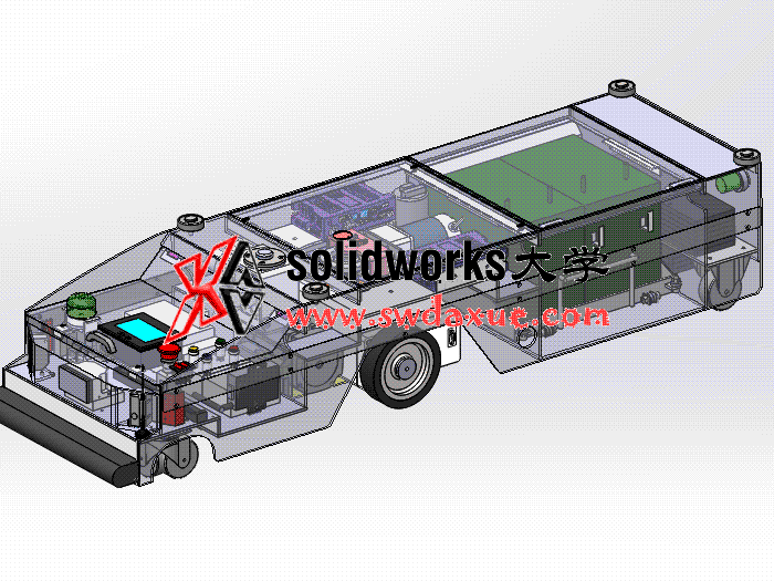 Solidworks工程图 #22  AGV小车的几个零件和装配图的出图 视频教程